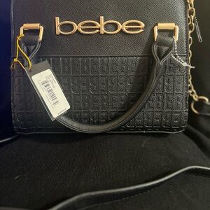 Bebe Black Embossed Women's Bag, NEW